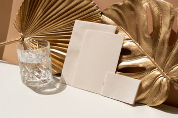 Golden leaves styled stock scene