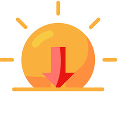 sunset flat icon