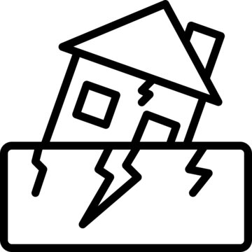 house collapsing earthquake damage outline clip art preview