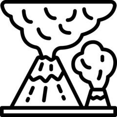 volcano line icon
