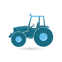 Agricultural tractor icon. Vector illustration.