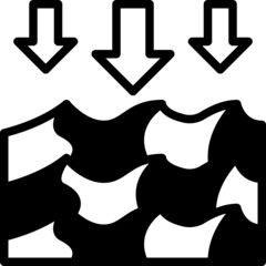 low tide solid line icon