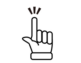 シンプルな手のアイコン　ハンドサイン　人差し指