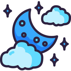 cloudy night Two Tone icon