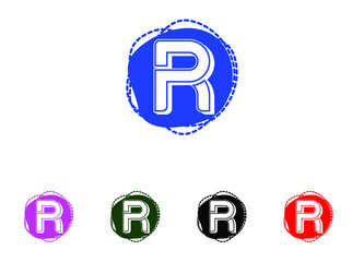 R letter logo and icon design template