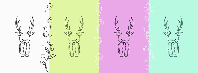 cute childish toddler animal. For kids books, room interior, logo, shape, symbol, bran