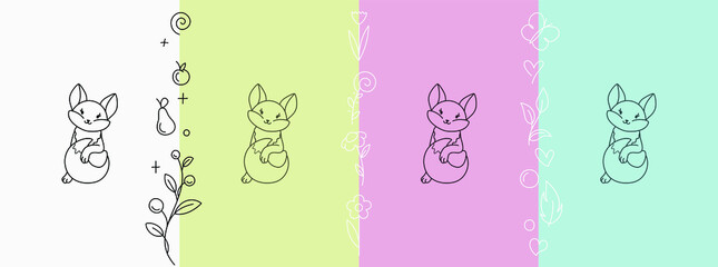 cute childish toddler animal. For kids books, room interior, logo, shape, symbol, bran