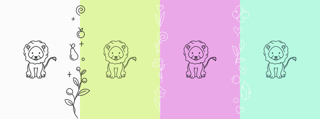 cute childish toddler animal. For kids books, room interior, logo, shape, symbol, bran