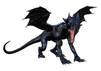 Fototapeta premium 3D Rendering Fairy Tale Dragon on White