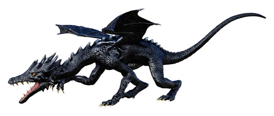 3D Rendering Fairy Tale Dragon on White