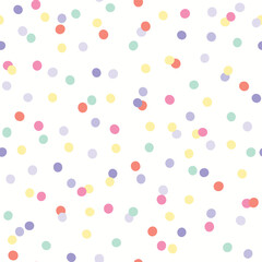 Colorful festive confetti vector pattern, seamless repeat design. Trendy minimal style. Great for fabrics, greeting cards, wallpapers, gift wrapping paper, social media, web page , surfaces etc.