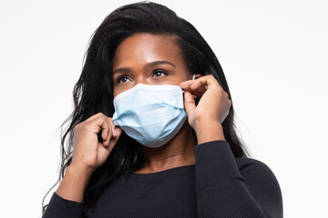 African-American woman in mask 0330