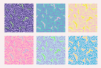 Vector seamless colorful abstract patterns collection - vector illustration, eps stock illustration