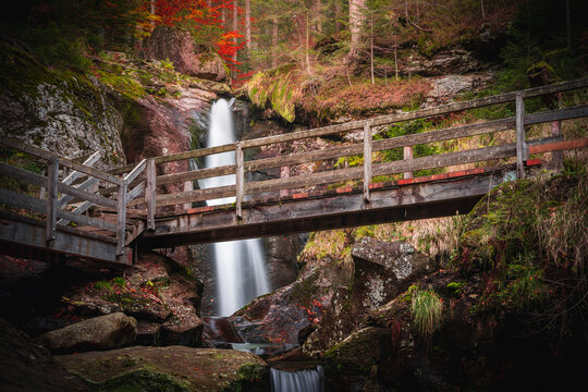 Hochfall Waterfall near Bodenmais in the Bavarian Forest, Germany