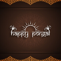 Happy Pongal Indian festival artistic frame background