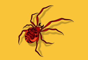spider vector illustration mask 거미 일러스트 yellow background