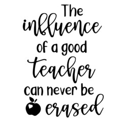 the influence of a good teacher can never be erased background inspirational quotes typography lettering design