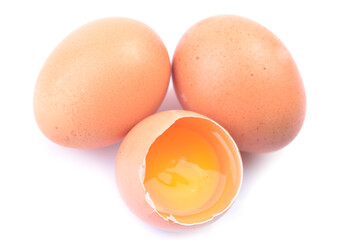 Eggs on a white background