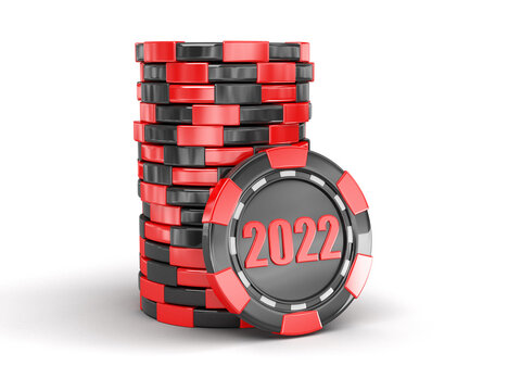 chip of casino 2022. Image with clipping path