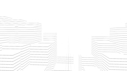 Abstract architecture background geometric pattern 3d render