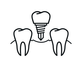 Dental treatment and dental health. Dental care concept, isolated on white background. editable vector.
