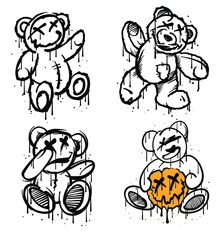 Fotobehang teddy bear hand drawn illustration set set for designers and other creative use  © CHAKRart