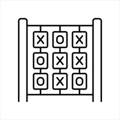 play area, tic tac toe, line icon