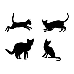 Cat silhouette vector, black cat silhouette, cats, black silhouette, black cats, set of cat, black cats