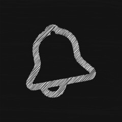 Bell white sketch vector icon. Vector pictogram for infographic, web design