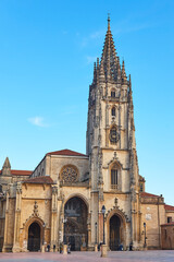 Fototapeta na wymiar San Salvador cathedral in Oviedo. Asturias architectural heritage. Spain