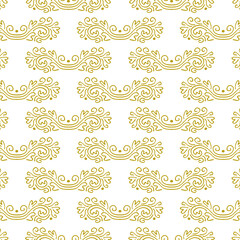 Fototapeta premium Vector seamless ink background with golden floral abstract ornament