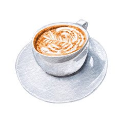 Watercolor Latte Coffee