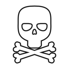 Cute Skull thin icon on white background