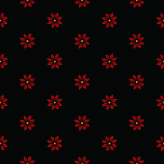 Original vector seamless pattern of flowers in vintage style. A design element.