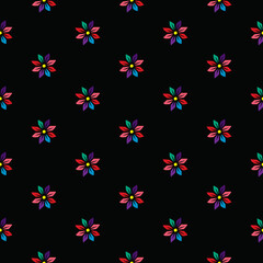 Original vector seamless pattern of flowers in vintage style. A design element.