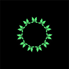 Circular floral decoration Logo icon Vector Image