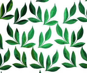 green leaves seamless pattern