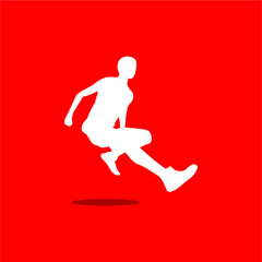 Fototapeta na wymiar Running athlete silhouette vector image