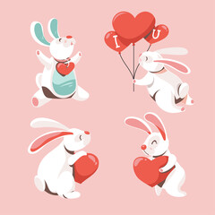 Sweet Bunny Collection Set for Happy Valentines Day Event