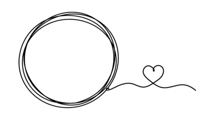 Circle with signs as line drawing on white background