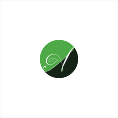 letter a logo vector leaf emblem template