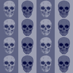 Seamless pattern with skulls.