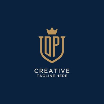 DP initial shield crown logo