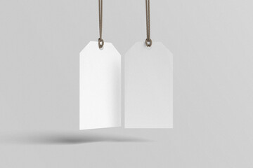 Fashion label tag, label price, clothing hang tag, or gift tag mockup mockup