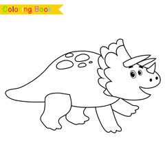 Coloring Page Dinosaurs Edition. Dinosaurs Color Book. Dinosaurs worksheet page. Educational printable colouring worksheet. Fun activity for kids. Vector illustration.