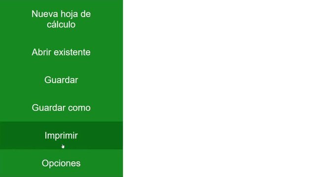 Spanish. Cursor Slides Over and Clicks Print Spreadsheet. Mouse Pointer on Device Computer Monitor Screen Clicking Printing Worksheet File For Company Business Assignment or School Education Project.