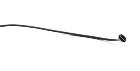 Smartphone plug, cell phone USB charging cable isolated on white  