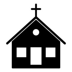 Church Flat Icon Isolated On White Background
