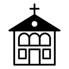 Church Flat Icon Isolated On White Background