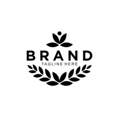 Abstract or nature simple design for brand white black and white color